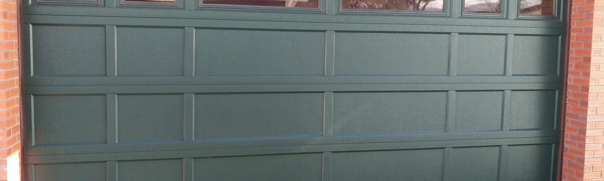 Green Garage Door